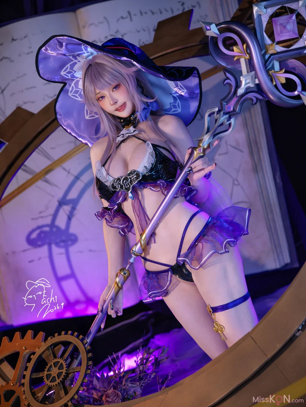 Coser@Machi馬吉: 大黑塔 水着 Swimsuit The Herta (42 photos)