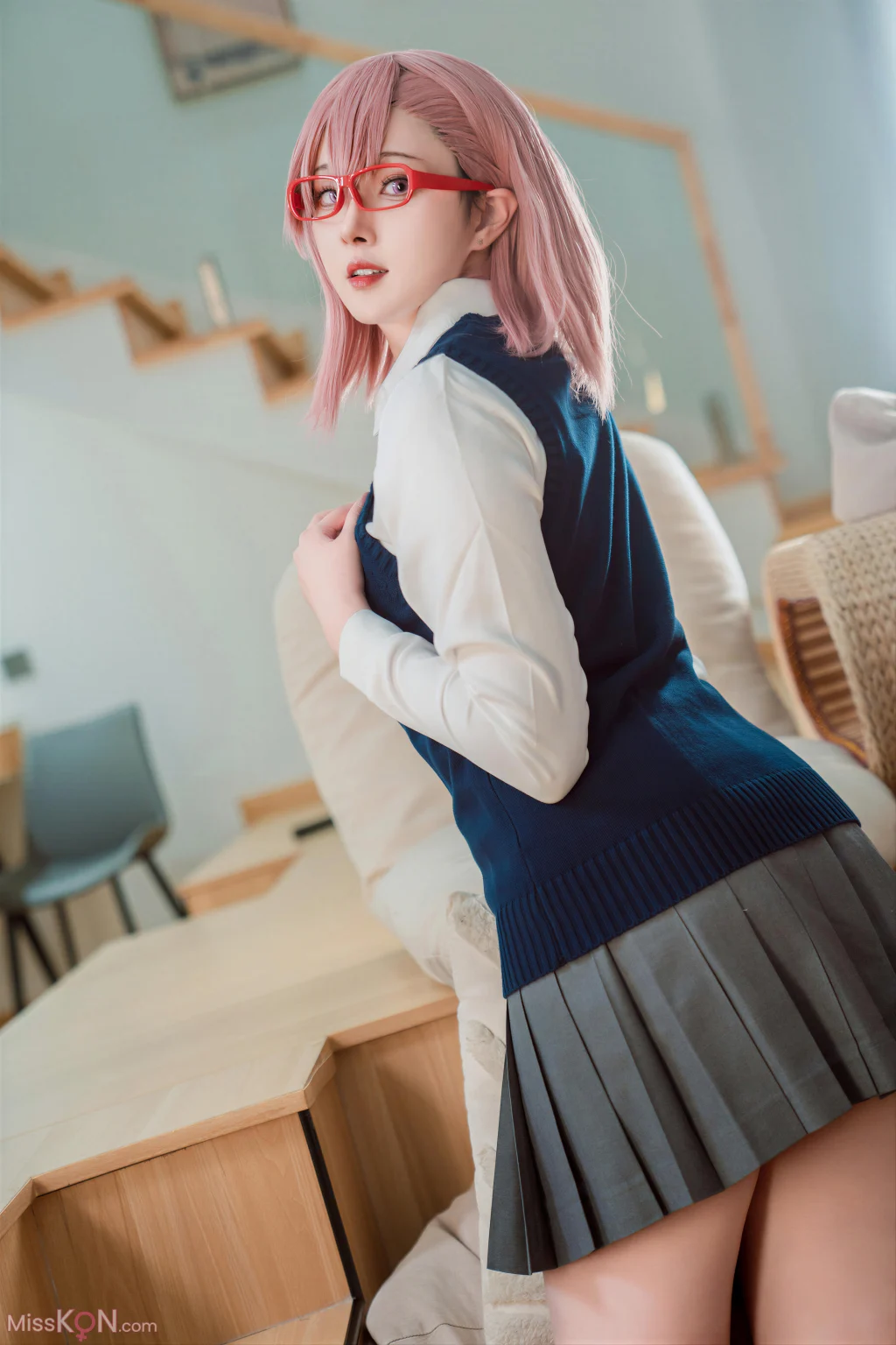 Coser@Natsuko夏夏子: 2.5次元的诱惑 天乃莉莉纱校服 (25 photos)