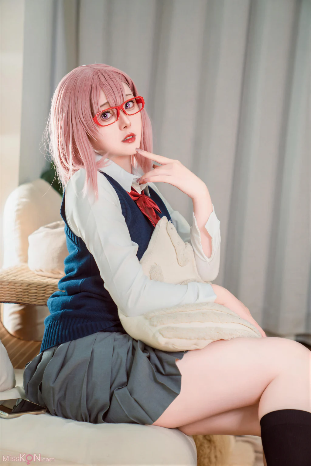 Coser@Natsuko夏夏子: 2.5次元的诱惑 天乃莉莉纱校服 (25 photos)