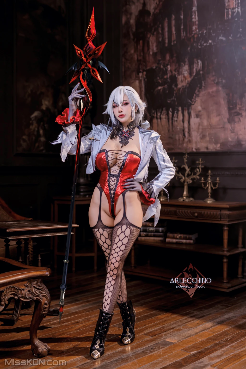 Coser@Byoru: Genshin Impact Arlecchino Dress (94 photos ) 