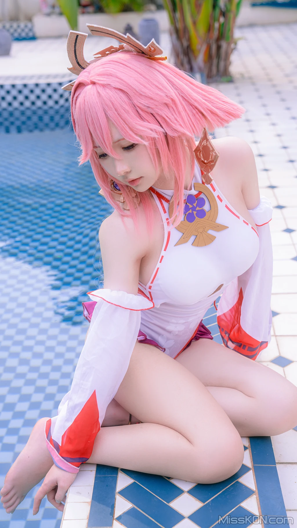 Coser@樱梨梨: 八重神子泳装 (29 photos) 