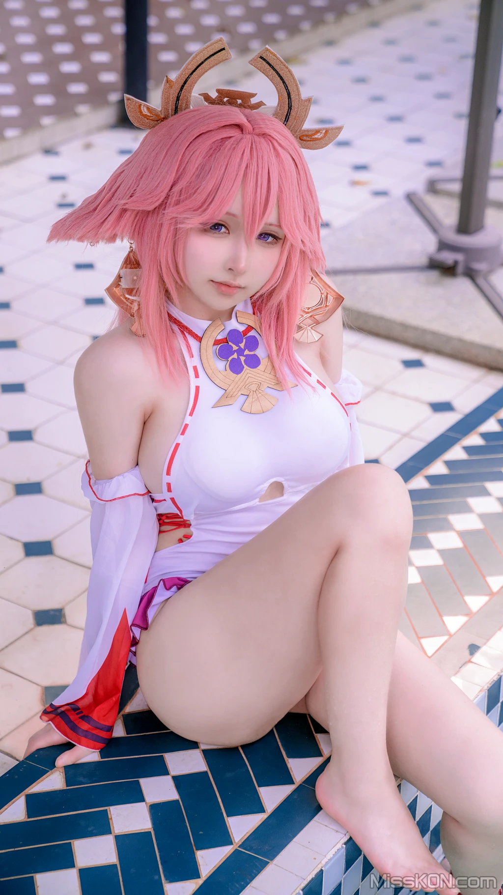 Coser@樱梨梨: 八重神子泳装 (29 photos) 