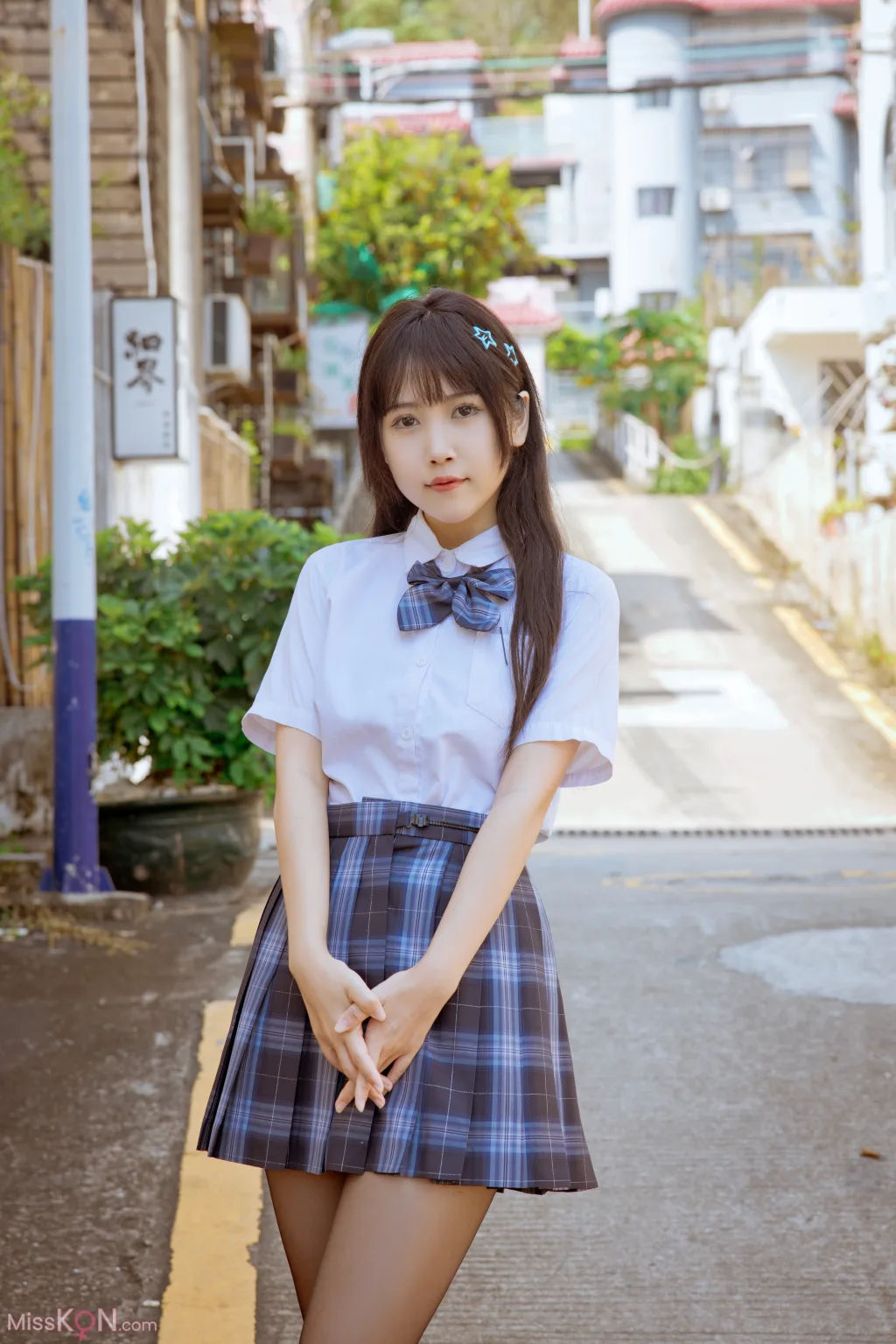 Coser@不呆猫: 泳衣JK学妹 (59 photos ) 