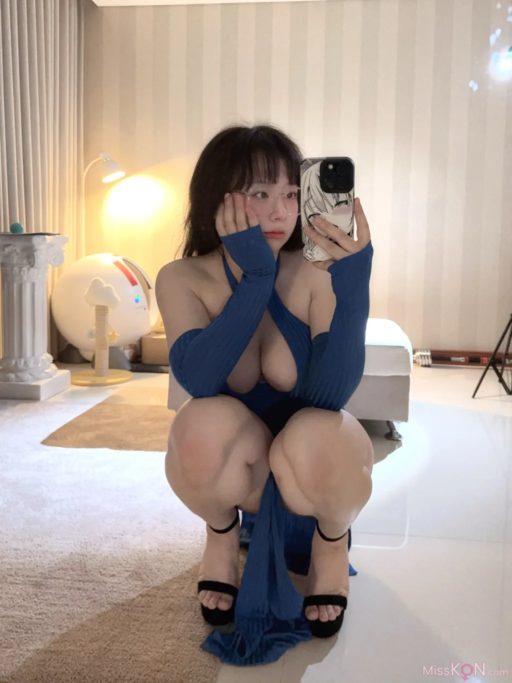 Coser@皮皮奶可可爱了啦: 蓝色旗袍 (17 photos ) 