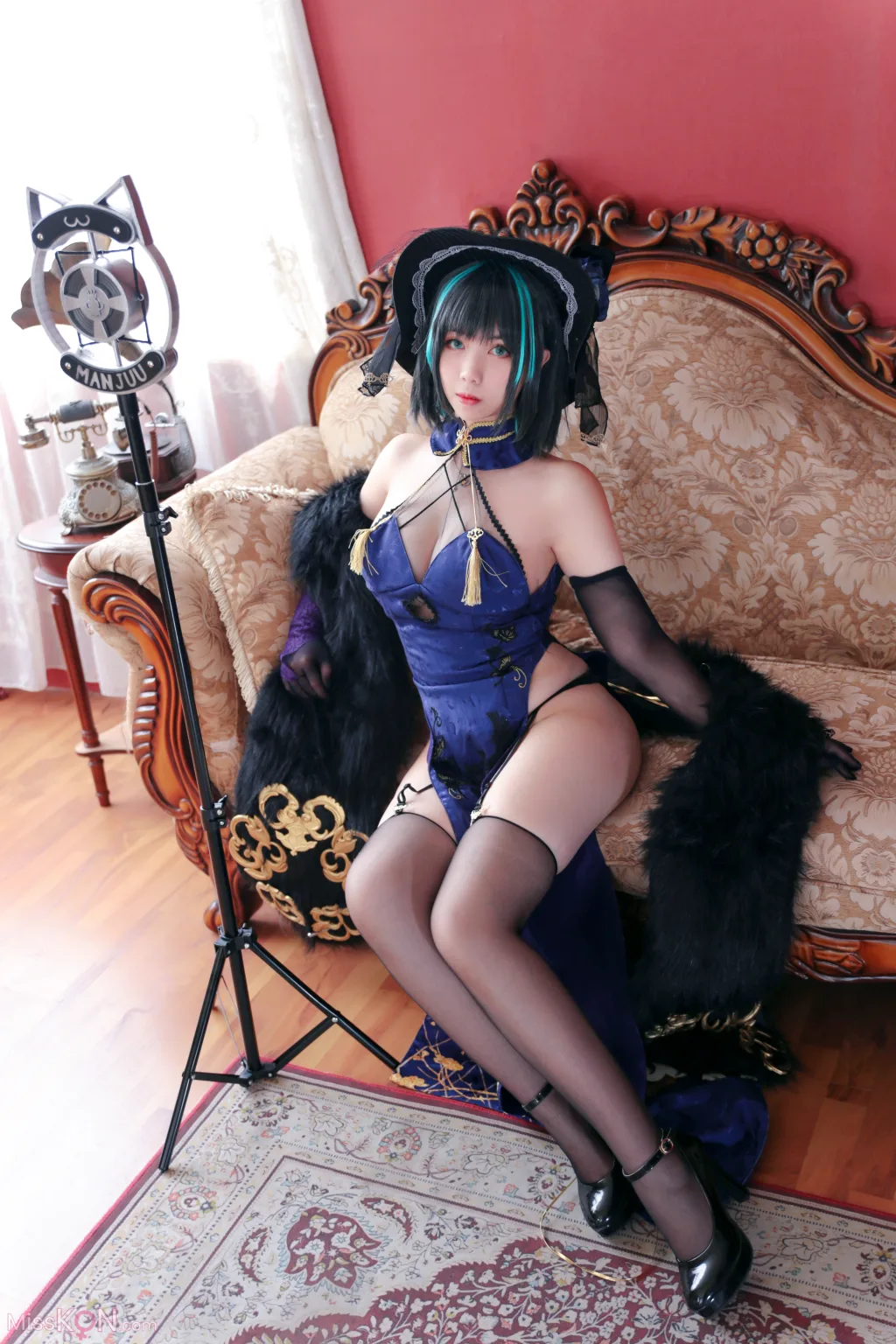 Coser@魅瞳Meroko: 魅瞳柴郡旗袍 (33 photos) 
