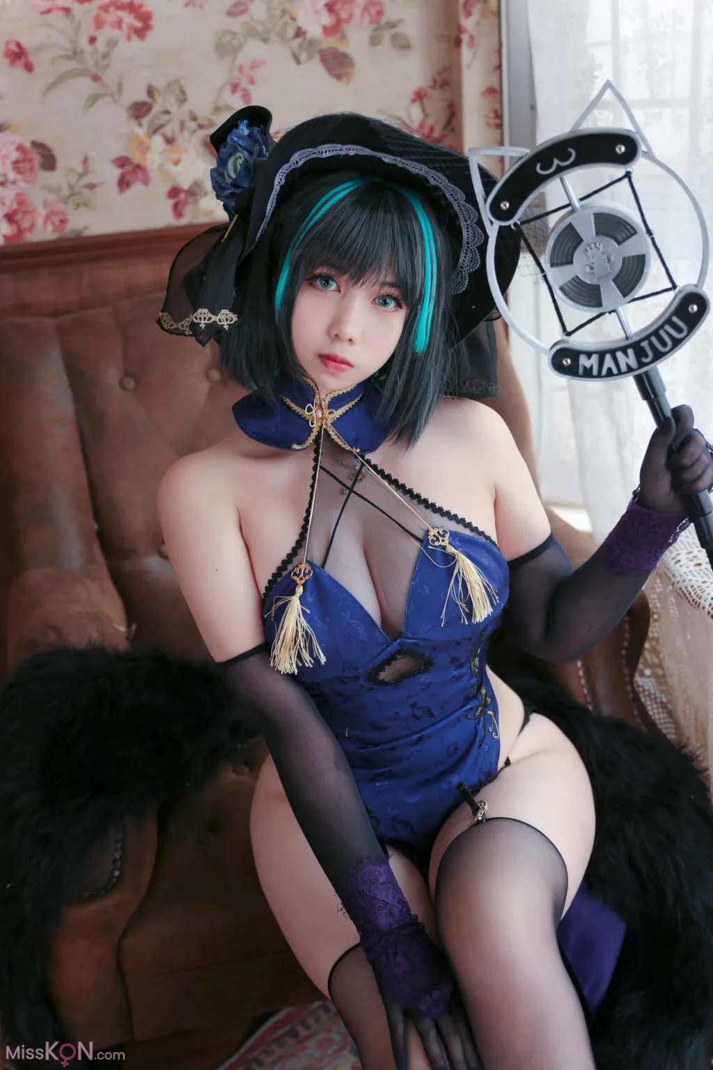 Coser@魅瞳Meroko: 魅瞳柴郡旗袍 (33 photos) 