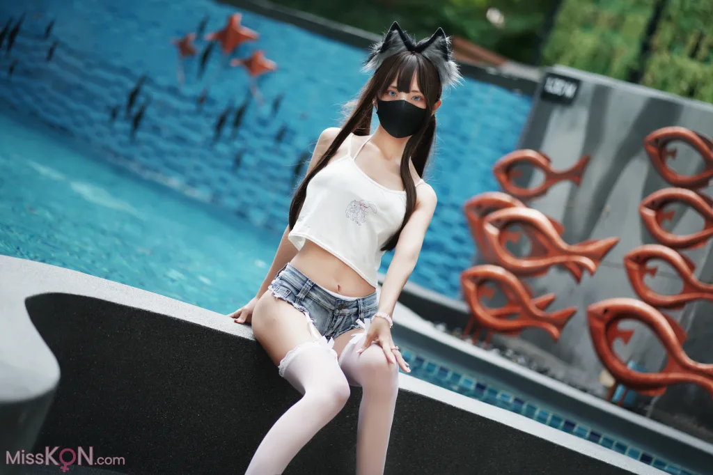 Coser@职业奶妈三水子: 猫猫蓝白比基尼 (85 photos ) 9 Coser@职业奶妈三水子: 猫猫蓝白比基尼 (85 photos ) 9