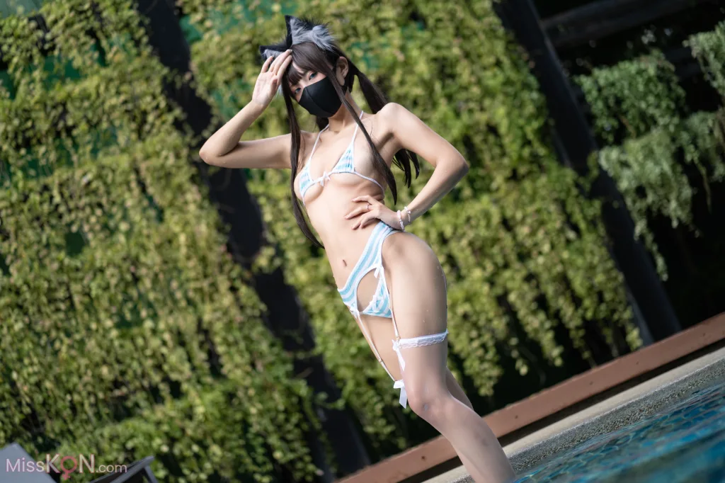 Coser@职业奶妈三水子: 猫猫蓝白比基尼 (85 photos ) 9 Coser@职业奶妈三水子: 猫猫蓝白比基尼 (85 photos ) 9