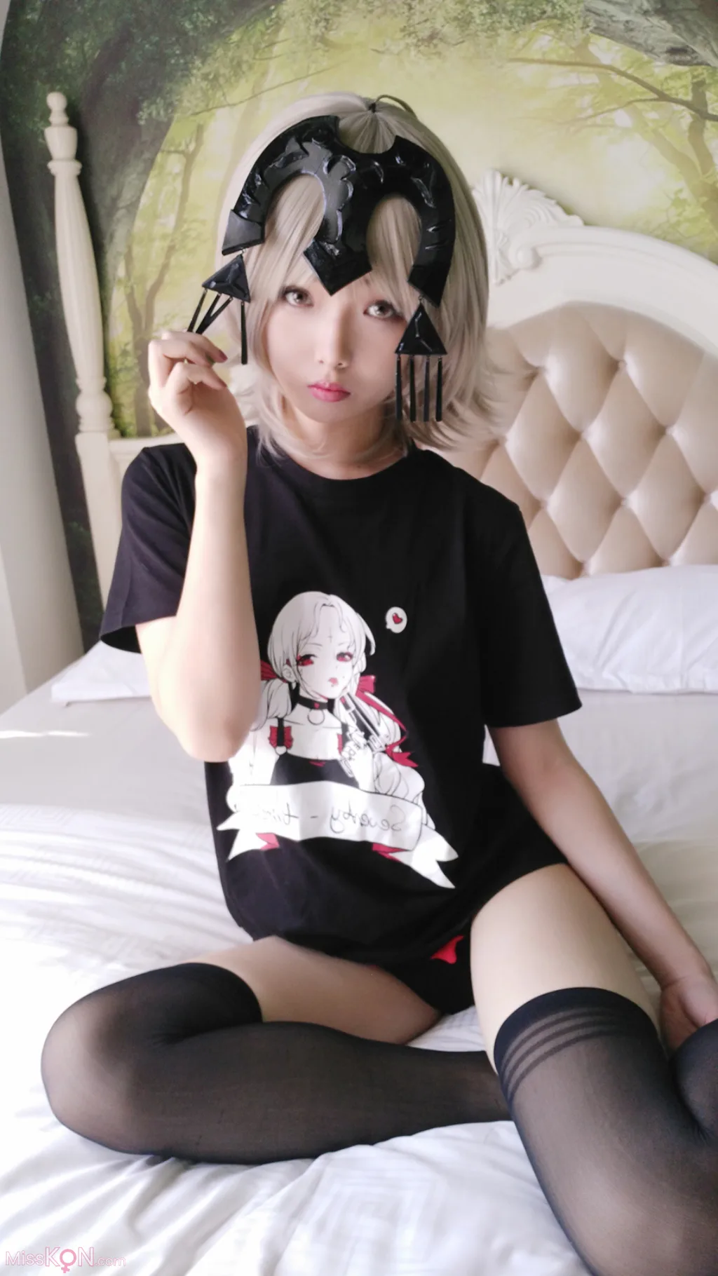 Coser@雯妹不讲道理: 黑贞德穹妹 (64 photos) 