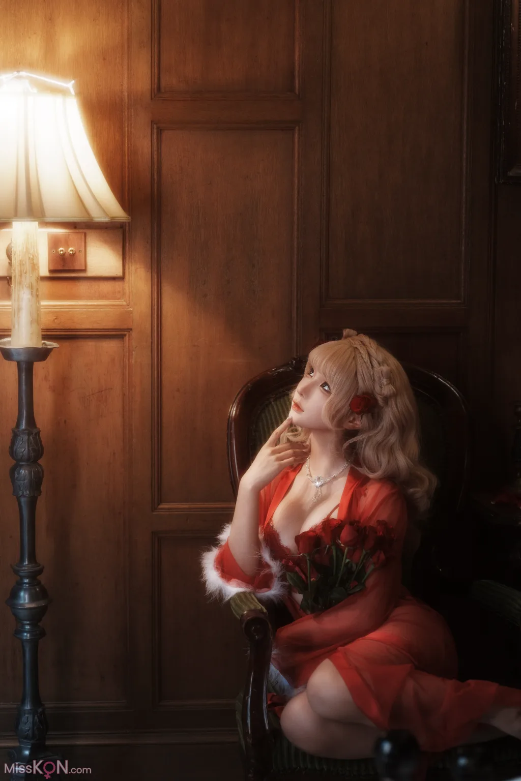 Coser@蠢沫沫 (chunmomo): 黑红纱裙 (39 photos) 