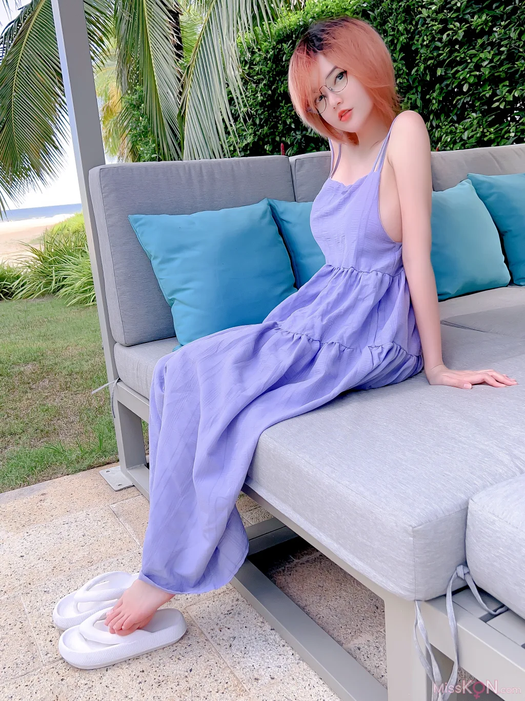 Coser@Potato Godzilla: Casual Violet Dress NSFW (16 photos) 