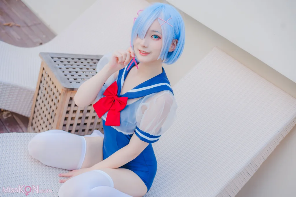 Coser@幼愛Youmeko: 蕾姆泳装 (18 photos)
