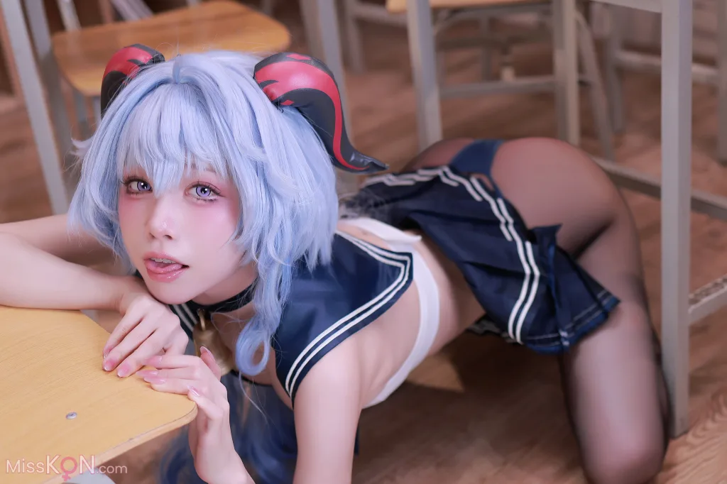 Coser@水淼Aqua: 2月补偿赠品 甘雨水手服 (50 photos) 11 Coser@水淼Aqua: 2月补偿赠品 甘雨水手服 (50 photos) 11