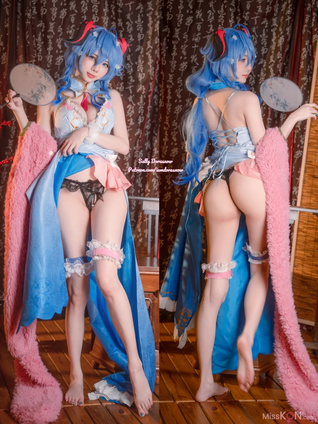 Coser@Sally多啦雪 (Sally Dorasnow): Ganyu QiPao (39 photos) 