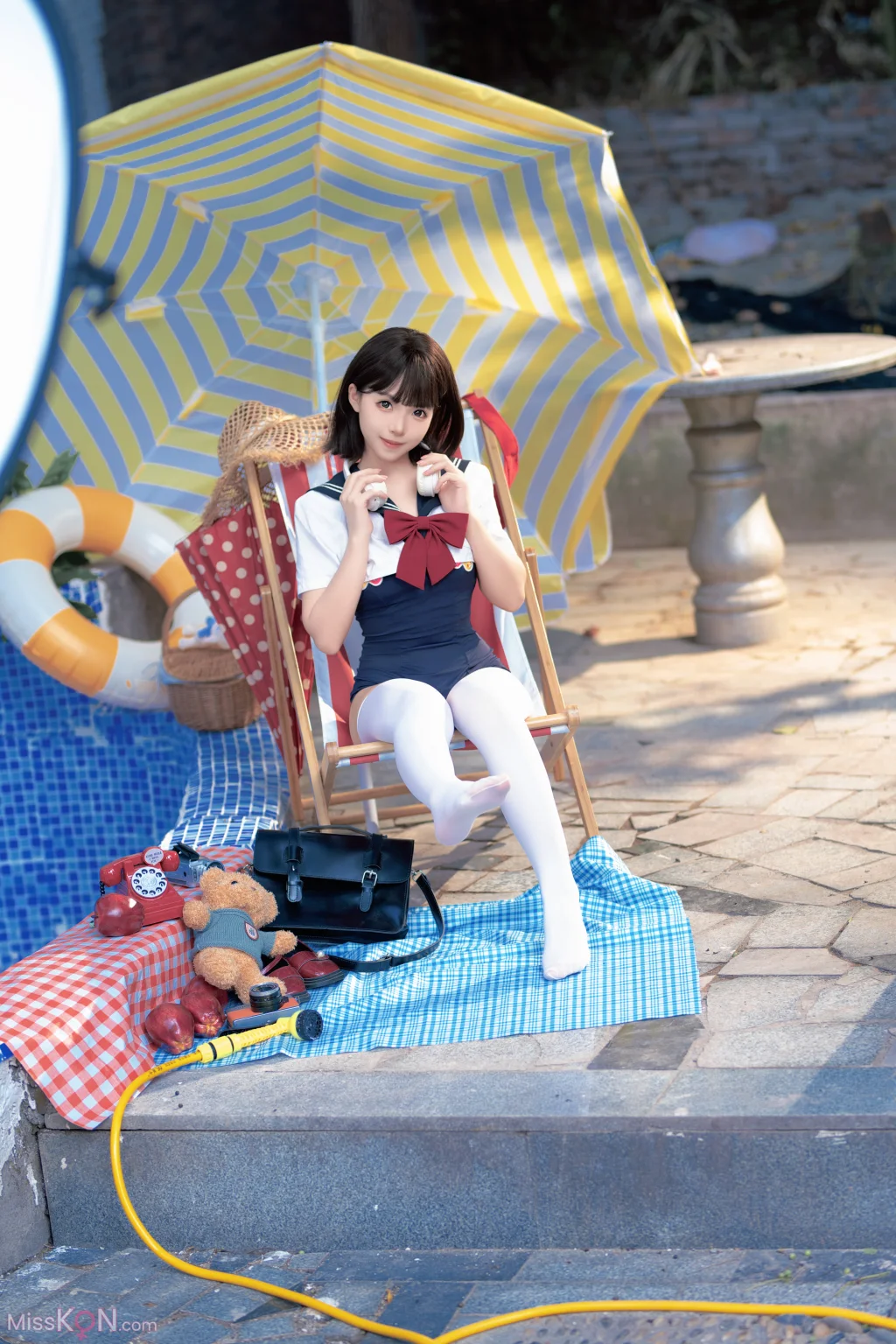Coser@Bangni邦尼: 反差JK泳装 (97 photos )